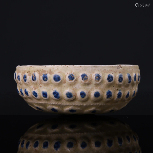Gongxian kiln white glaze dot color mold printing…