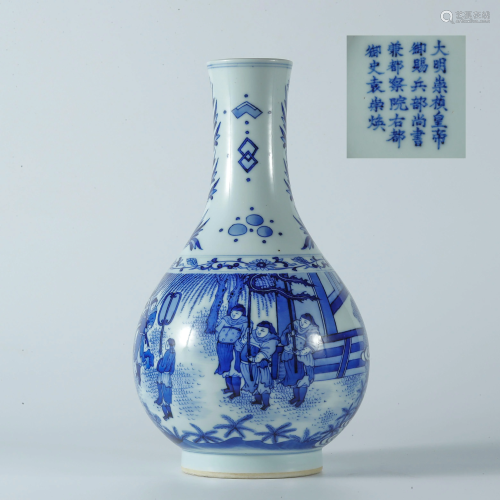 Ming Dynasty Blue and White Character Stories