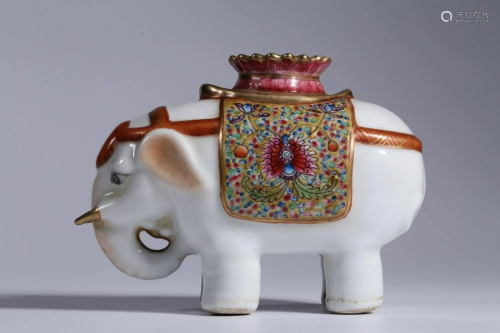 Enamel Bionic Porcelain Elephant Incense Stick in