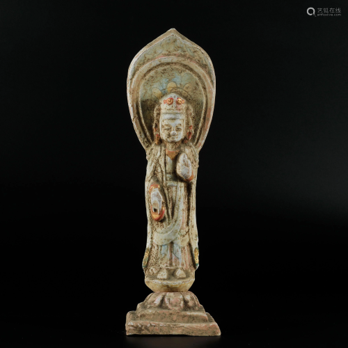 Northern Wei Dynasty Painted Pottery Buddha