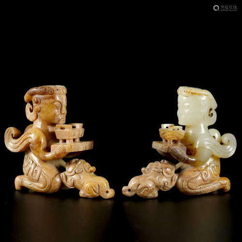 Han Dynasty Hetian Jade Kneeling Man
