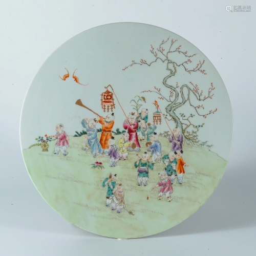 Republic of China Famille rose porcelain plate