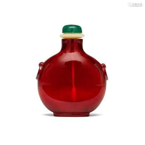 A fine ruby-red glass snuff bottle  Probably Imperial, attributed to the Palace Workshops, Beijing, 1730-1820