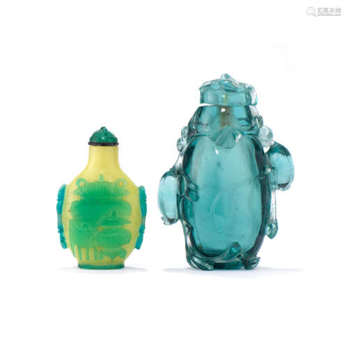 Two glass snuff bottles