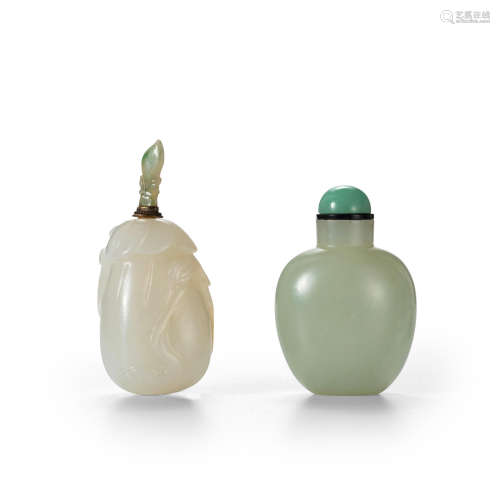 Two jade snuff bottles   19th/20th century