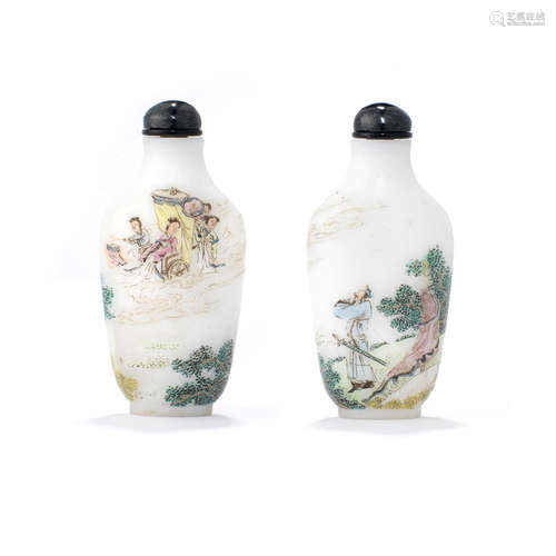 An enamel on glass snuff bottle   Qianlong mark, 1767-1799