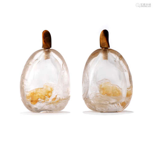 A citrine crystal snuff bottle  1750-1860