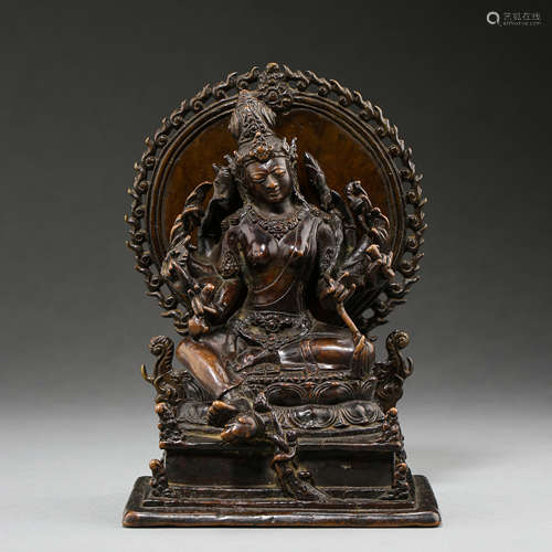 ANCIENT TIBETAN BRONZE BUDDHA STATUE