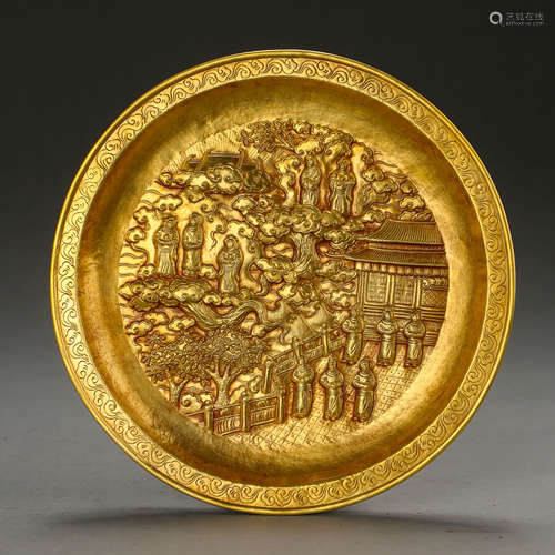 SOUTHERN SONG DYNASTY, CHINESE PURE GOLD PLATE