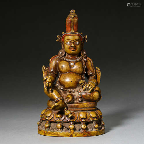 ANCIENT CHINESE GILT BRONZE BUDDHA STATUE