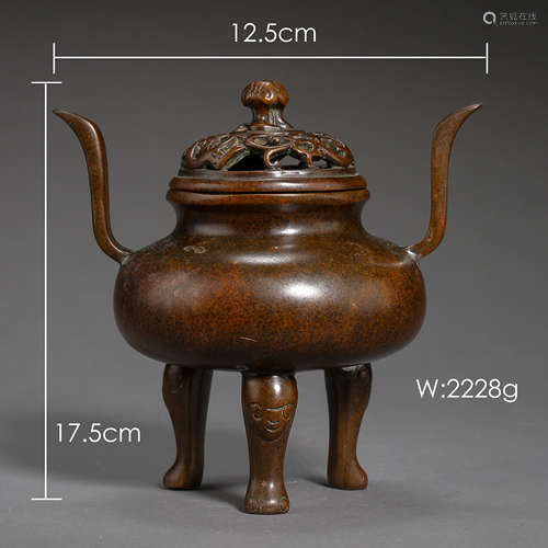 ANCIENT CHINESE COPPER INCENSE BURNER