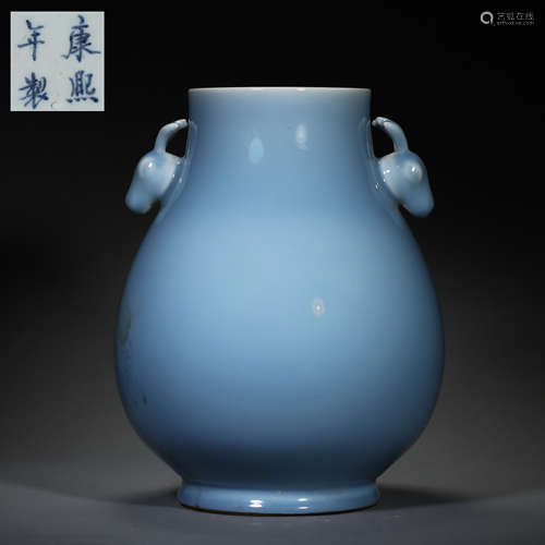 ANCIENT CHINESE MONOCHROME GLAZED BOTTLE