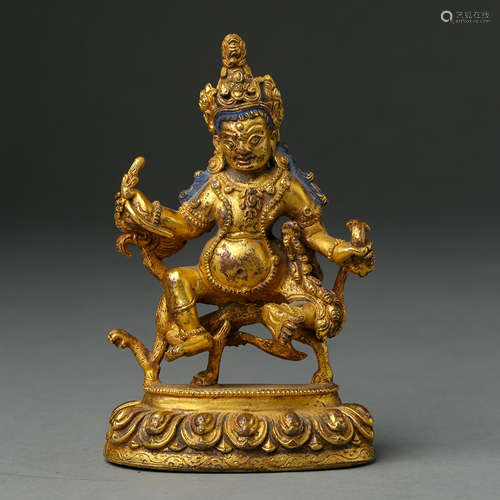 ANCIENT CHINESE GILT BRONZE BUDDHA STATUE