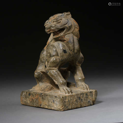 ANCIENT CHINESE BLUESTONE LITTLE LION