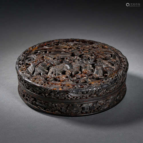 ANCIENT CHINESE TORTOISESHELL ROUND BOX