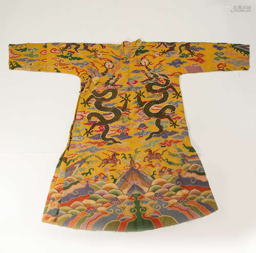 ANCIENT CHINESE KESI DRAGON ROBE