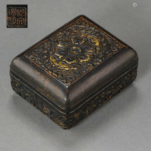 ANCIENT CHINESE BRONZE SQUARE BOX