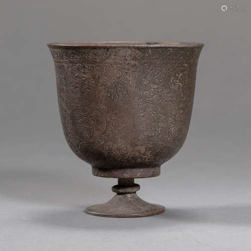 CHINESE TANG DYNASTY STERLING SILVER CUP