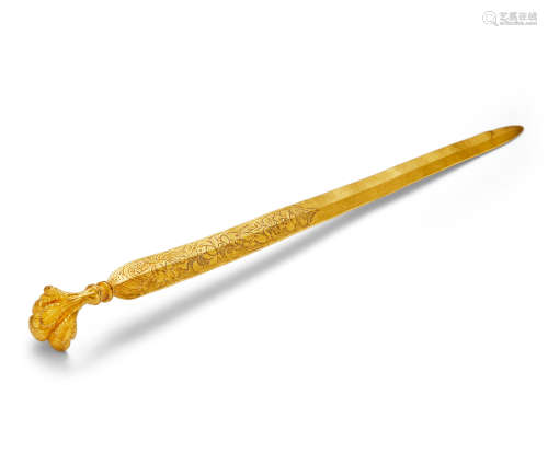 A gold flower hairpin, zan Ming dynasty
