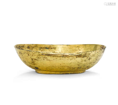 A gilt bronze ear cup Han dynasty