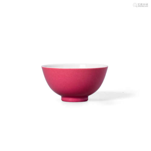A RARE RUBY-PINK ENAMELED BOWL Yongzheng mark and of the period
