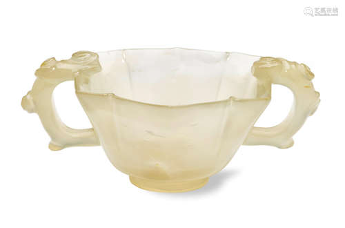 A FLORIFORM AGATE CUP 18th century