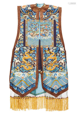 A WOMAN'S EMBROIDERED WEDDING VEST, XIAPEI Late 19th century