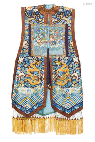 A WOMAN'S EMBROIDERED WEDDING VEST, XIAPEI Late 19th century