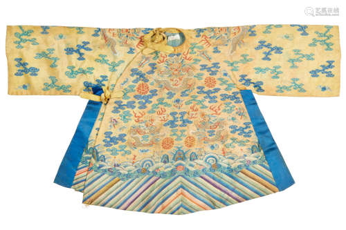 TWO MINIATURE COURT ROBES, FOR TEMPLE STATUES Late Qing dynasty