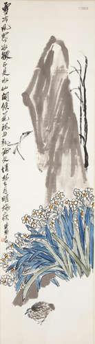 Qi Baishi (1862-1957) Narcissus, Rock and Quail