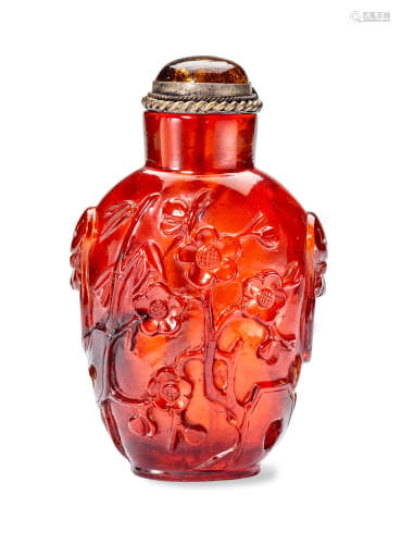An amber snuff bottle 1770-1830