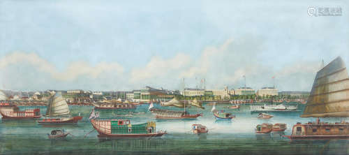 ATTRIBUTED to Tingqua (1809-1870) The Waterfront at Canton