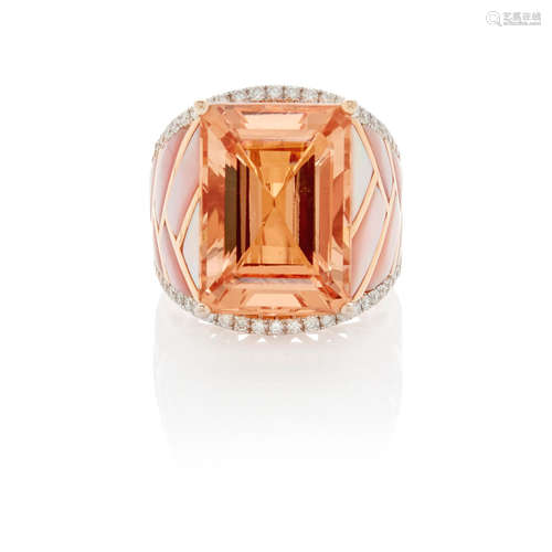 Rose Gold, Morganite, and Diamond Ring