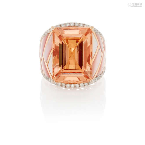 Rose Gold, Morganite, and Diamond Ring