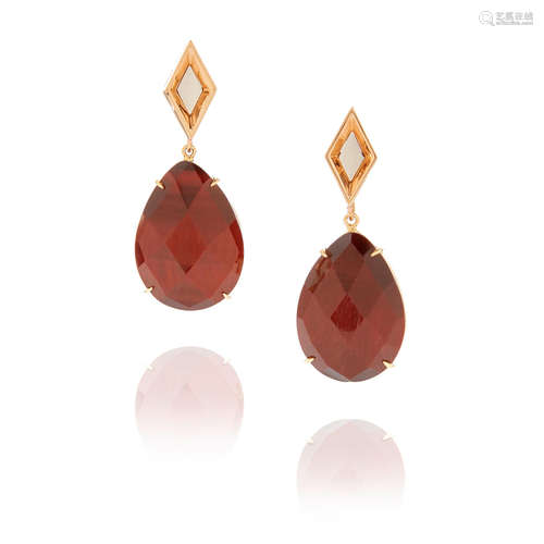 Paolo Costagli: Pair Of Tiger's Eye Pendant Earrings