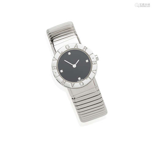 Bvlgari: Stainless Steel and Diamond 'Tubogas' Wristwatch