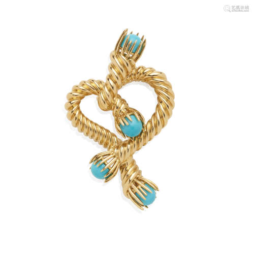 Schlumberger for Tiffany & Co: Gold and Turquoise Brooch