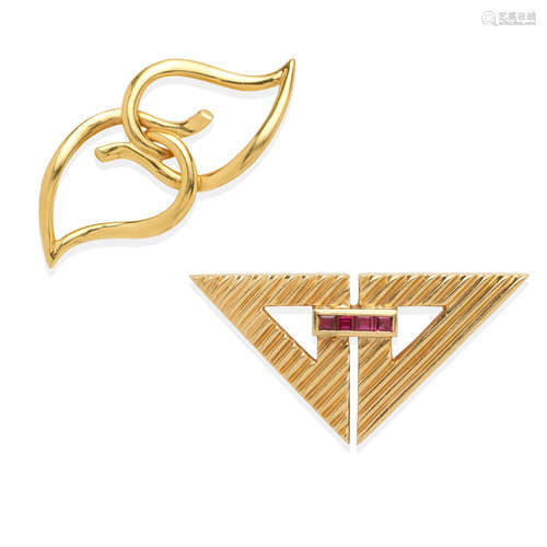 Tiffany & Co.: Two Gold Brooches