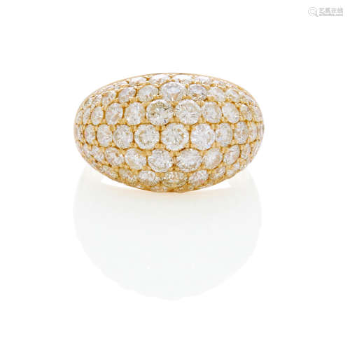 Gold And Diamond Bombe Ring