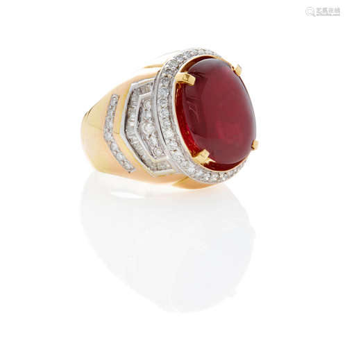 Gold, Ruby and Diamond Ring