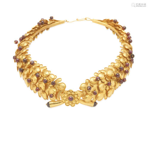 Ilias Lalaounis: Gold and Garnet Necklace