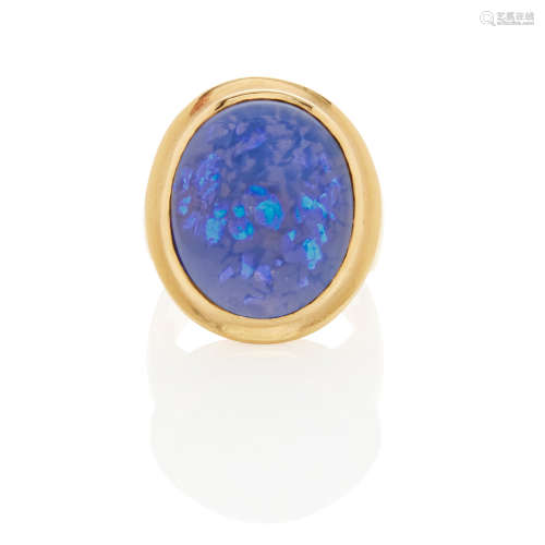 Gold and Opal Cabochon Ring
