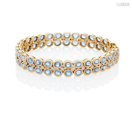 Gold, Sapphire and Diamond Bracelet