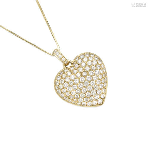 Gold and Diamond Heart Pendant