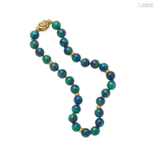 Gump's: Gold and Azurmalachite Bead Necklace