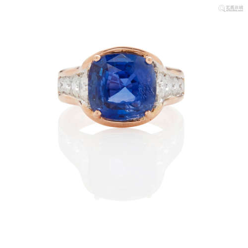 Rose Gold, Sapphire and Diamond Ring