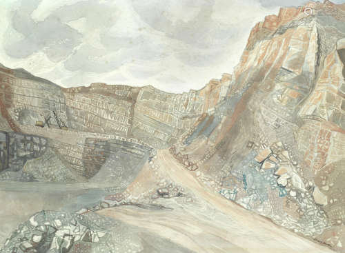 Edward Bawden R.A. (British, 1903-1989) Quarry in Wales