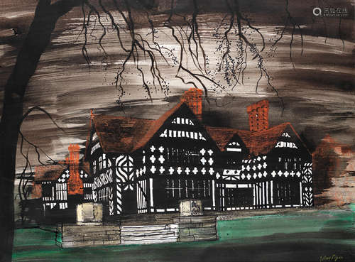 John Piper C.H. (British, 1903-1992) Wightwick Manor, Wolverhampton