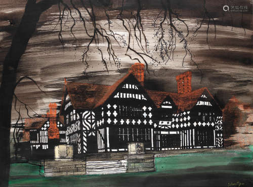 John Piper C.H. (British, 1903-1992) Wightwick Manor, Wolverhampton