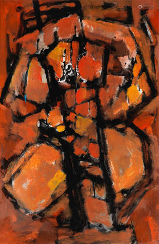 Frank Avray Wilson (British, 1914-2009) Abstract Orange and Black
